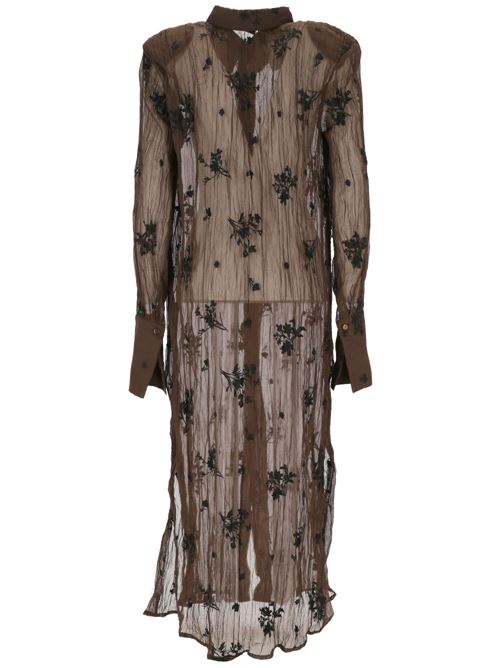 dark cedar brown chiffon dress Sabina Musayev | T20330160